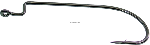 Picture of Owner Worm Hook With Cutting Point, Size 3/0, 90 Degree Bend, Offset, Black Chrome, 5 Per Pack