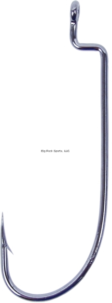 Picture of Owner Worm Hook With Cutting Point, Size 5/0, Wide Gap, 3X Strong, Offset, Black Chrome, 5 Per Pack