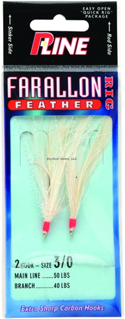 Picture of P-Line Farallon Feathers, 2 Hooks, 5/0, White