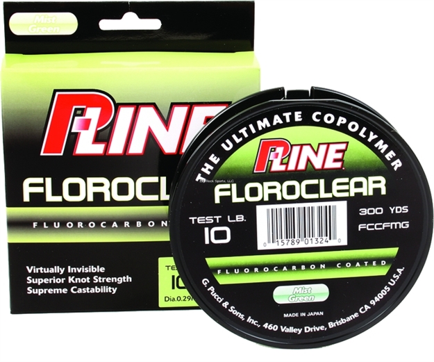 Picture of P-Line Floroclear Fluorocarbon Coated Mono 300Yds 15Lb Mist Green