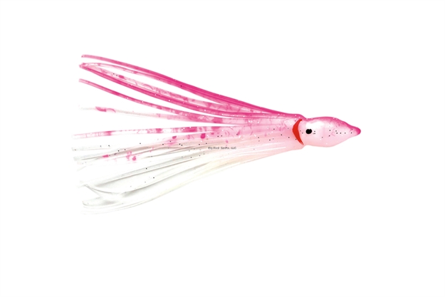 Picture of P-Line Sunrise Squid Skirt, 4 1/2", Clear Glow Pink Spatterback, 5/Pack