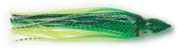 Picture of P-Line Sunrise Squid Skirt, 4 1/2", Green/Black/Chartreuse, 5/Pack