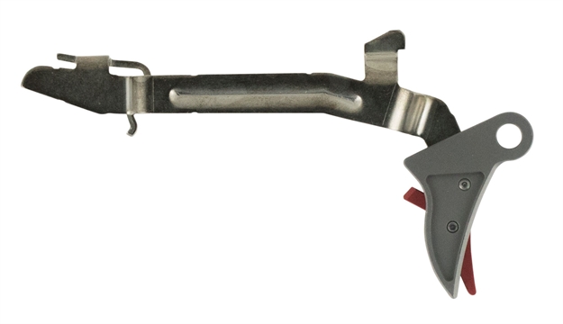 Picture of Polymer80 P80cpctgryre Glock Gen1-4 Compatible Curved Trigger 6061-T6 Aluminum Gray/Red