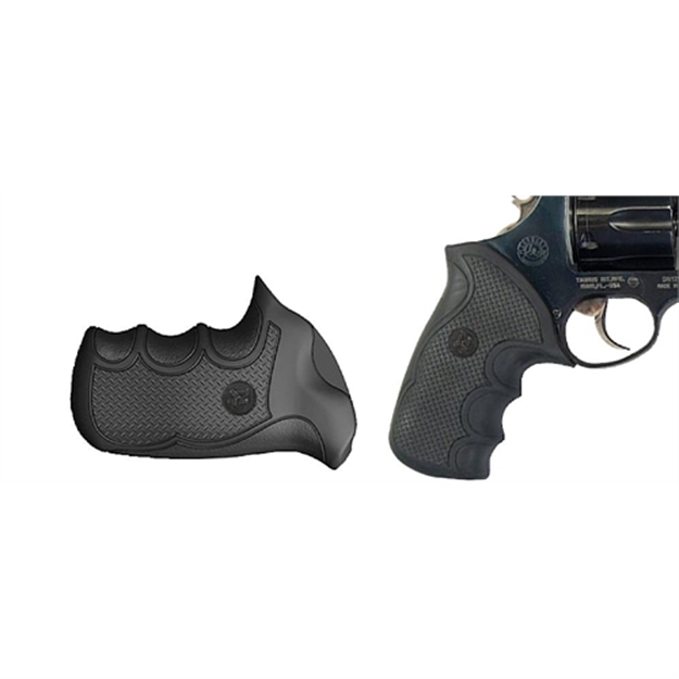 Picture of  Pachmayr 02474 Diamond Pro Grip Diamond Checkering Black Rubber With Finger Grooves For Taurus Compact Public Defender