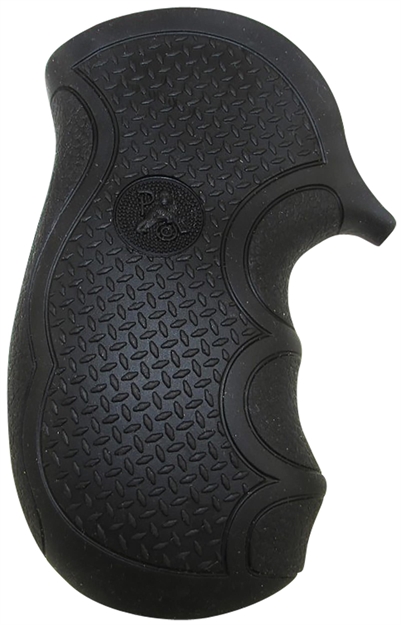 Picture of  Pachmayr 02482 Diamond Pro Grip Diamond Checkering Black Rubber With Finger Grooves For Ruger Lcr