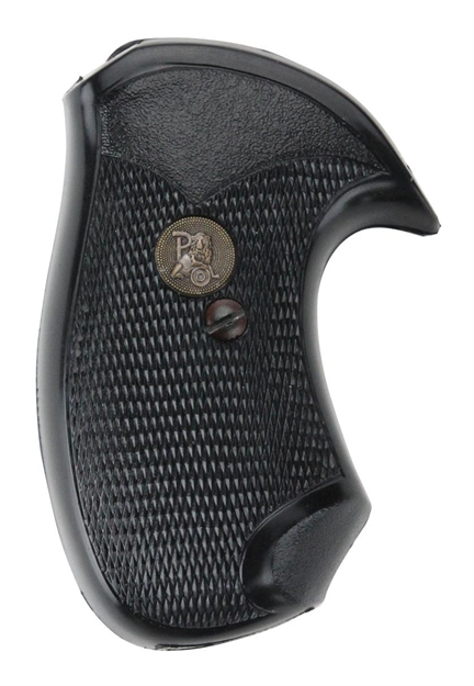 Picture of  Pachmayr 03147 Compact Grip Checkered Black Rubber With Finger Grooves For Small Rossi Revolvers