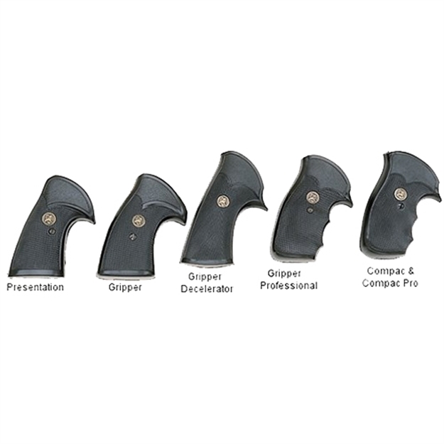 Picture of  Pachmayr 03264 Gripper Grip Checkered Black Rubber With Finger Grooves For S&W K/L Frame With Square Butt