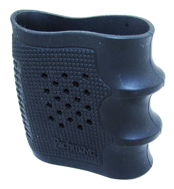 Picture of  Pachmayr 05166 Tactical Grip Glove  Made OF Rubber With Black Finish & Finger Grooves For S&W Sigma, Walther P99 & Taurus 24/7 034337051664