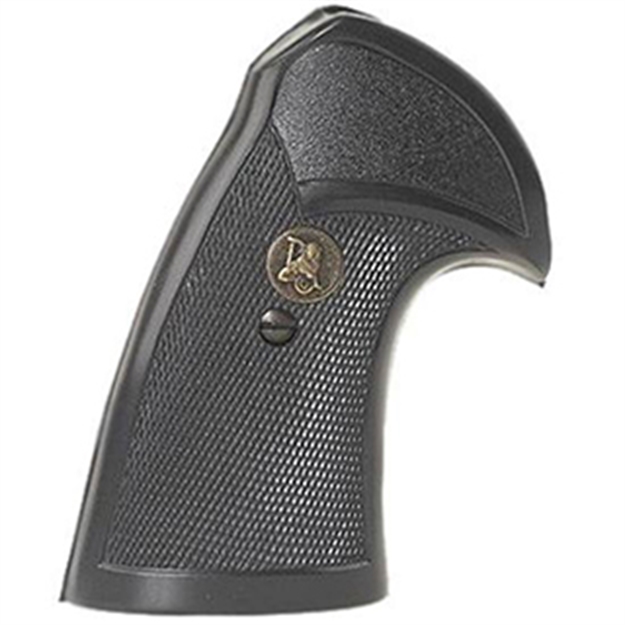 Picture of  Pachmayr 03267 Presentation Grip Checkered Black Rubber For S&W K/L Frame With Square Butt 034337032670