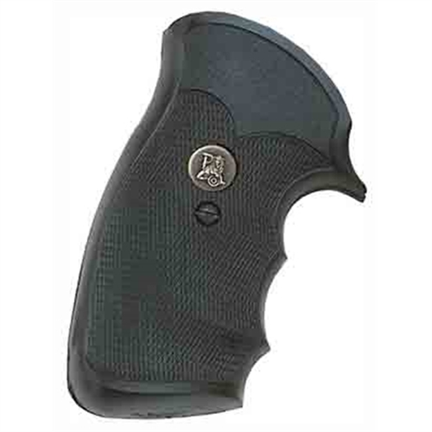 Picture of  Pachmayr 03292 Gripper Grip Checkered Black Rubber With Finger Grooves For S&W N Frame