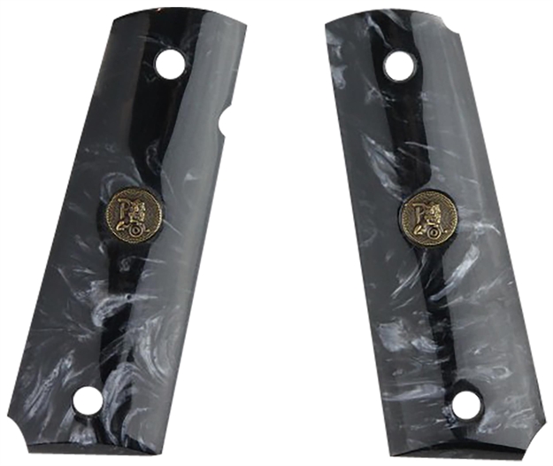 Picture of Pachmayr 62000 Custom Grip Black Simulated Pearl Panels For 1911 With Ambidextrous Safety LY62000 034337620006