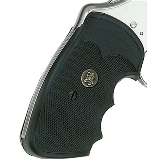 Picture of  Pachmayr 03265 Gripper Professional Grip Checkered Black Rubber With Finger Grooves For S&W K/L Frame With Square Butt 034337032656