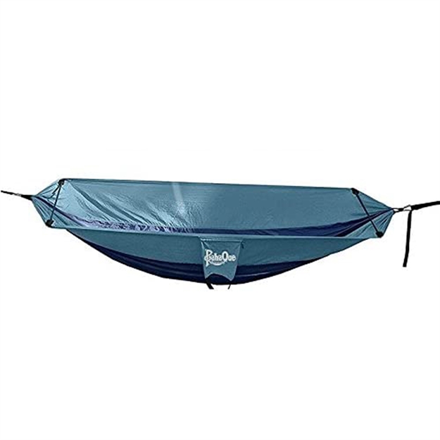 Picture of Pahaque Single Hammock Navy Light Blue With Spreader Bar