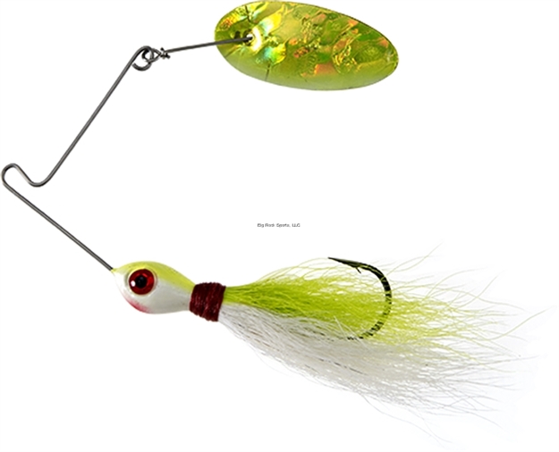 Picture of Panther Martin Bearded Banshee Spinner Bait, Bucktail, Holographic Blade, #9, 1/4Oz, Chartreuse White Holographic
