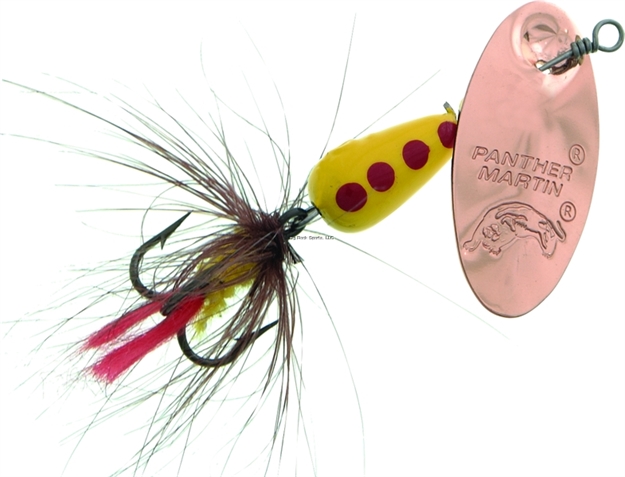 Picture of Panther Martin Classic Patterns In-Line Spinner, #4, 1/8 Oz, Regular Fly Copper/Yellow/Brown