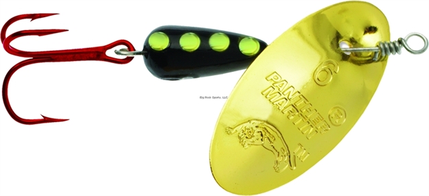 Picture of Panther Martin Classic Red Hook In-Line Spinner, #6, 1/4 Oz, Gold