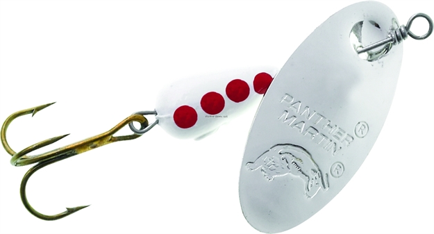 Picture of Panther Martin Classic Regular In-Line Spinner, #4, 1/8 Oz, Silver/White/Red