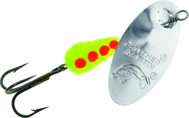 Picture of Panther Martin Classic Regular In-Line Spinner, #6, 1/4 Oz, Silver/Chartreuse/Orange