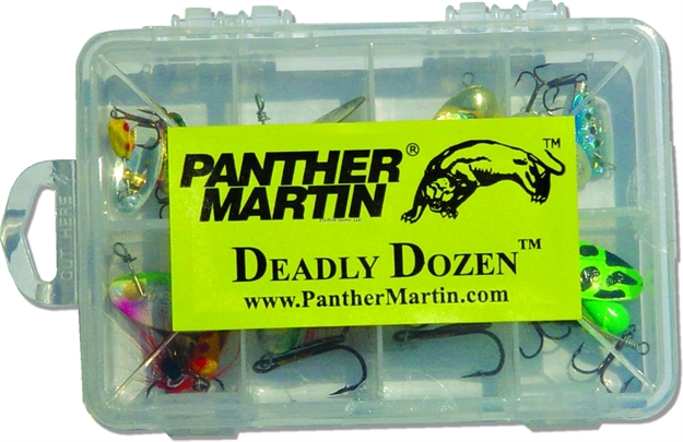 Picture of Panther Martin Deadly Dozen Spinner Kit, Assorted, 1/32 - 1/2 Oz, Assorted, 12/Pack
