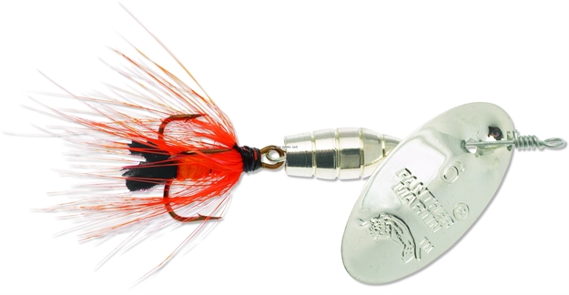 Picture of Panther Martin Deluxe Fly In-Line Spinner, #4, 1/8 Oz, Silver & Orange