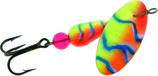 Picture of Panther Martin Fishseeuv In-Line Spinner, #2, 1/16 Oz, Chartreuse/Orange/Blue