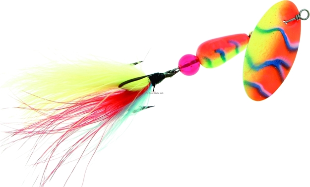 Picture of Panther Martin Fishseeuv In-Line Spinner, #4, 1/8 Oz, Chartreuse/Orange/Blue 4Pmuvm-Cob
