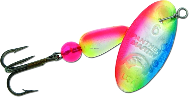 Picture of Panther Martin Fishseeuv In-Line Spinner, #4, 1/8 Oz, Orange/White/Blue