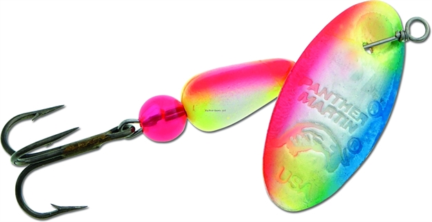 Picture of Panther Martin Fishseeuv In-Line Spinner, #6, 1/4 Oz, Orange/White/Blue