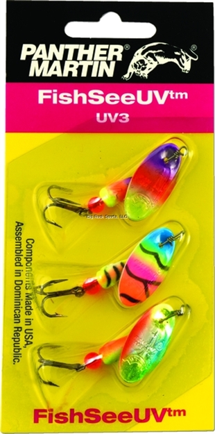 Picture of Panther Martin Fishseeuv Spinner Kit, #4, Assorted, 3/Pack