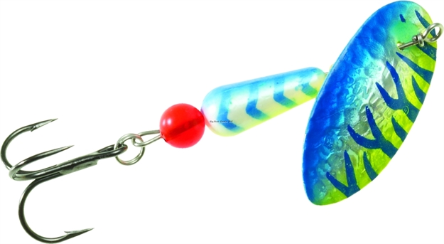 Picture of Panther Martin Fishseeuvhammered Salmon & Steelhead Spinner, #15, 1/2 Oz., Blue Chartreuse Tiger