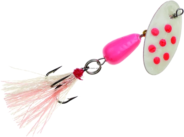 Picture of Panther Martin Flash-A-Bou Go-Glo In-Line Spinner, #6, 1/4 Oz, Pink & White