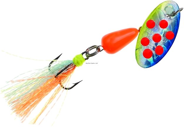 Picture of Panther Martin Flash-A-Bou Go-Glo In-Line Spinner, #6, 1/4 Oz, Silver Blue & Chartreuse Holographic