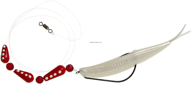 Picture of Panther Martin Fluketrain Jig Rig, #1Ft, 5/8 Oz, Red With White Dots/White Tail