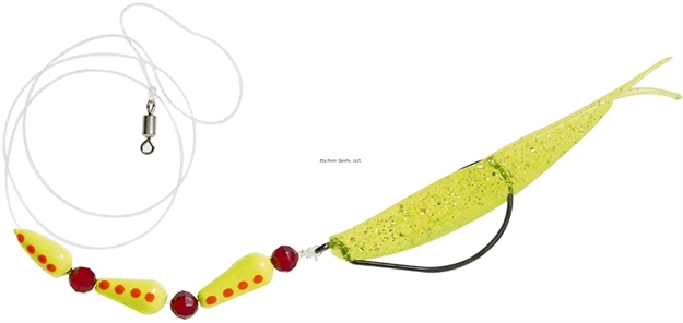 Picture of Panther Martin Fluketrain Jig Rig, #2Ft, 3/4 Oz, Chartreuse With Orange Dots/Chartreuse Tail