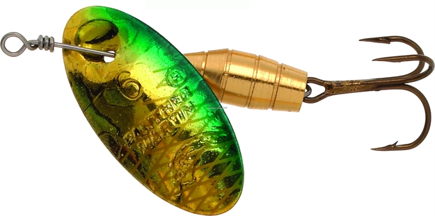 Picture of Panther Martin Holographic Deluxe In-Line Spinner, #4, 1/8 Oz, Holographic Green & Gold