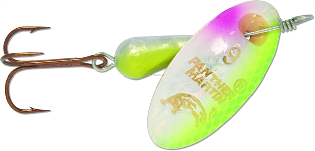 Picture of Panther Martin Holographic Regular In-Line Spinner, #2, 1/16 Oz, Chartreuse
