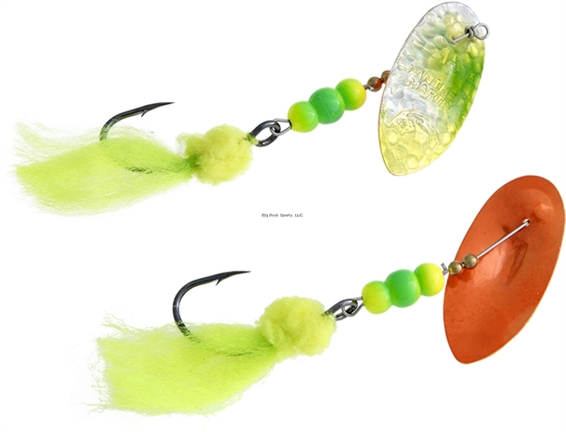 Picture of Panther Martin Holy Roe Holographic Hammered In-Line Spinner, #12L, 3/10 Oz, Lime & Chartreuse