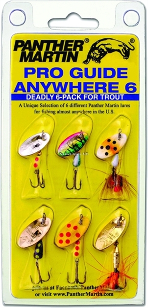 Picture of Panther Martin Pro Guide Anywhere 6 Spinner Kit, #2/# 3/#4, Assorted, 6/Pack