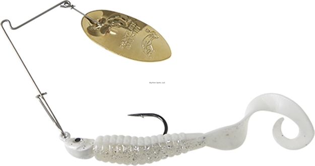 Picture of Panther Martin Sonic Sizzle Tail Spinner Bait, #15, Gold Blade, 1/2Oz, White Head, 4" White Ice Tail