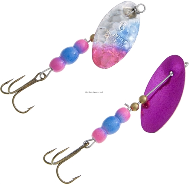 Picture of Panther Martin Two-Tone Roe Holographic Hammered In-Line Spinner, #2, 1/16 Oz, Pink & Blue