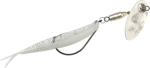 Picture of Panther Martin Weed Runner Spinner Bait, #15, Silver Blade, 1/2Oz, 4" White Ice Fluke