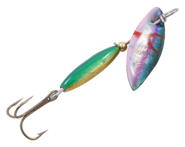 Picture of Panther Martin Willowstrike Holograph Willow Leaf Spinner, Size 2, Spotted Blue