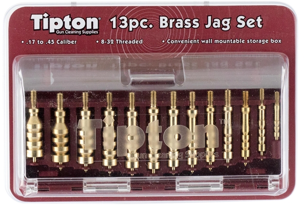 Picture of Tipton 749245 Jag Set  Multi-Caliber 8-32/5-40 Thread Brass 13 Pieces Includes Storage Box 749-245 661120325000