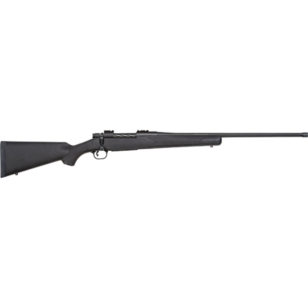 Picture of  Mossberg 28118 Patriot  Full Size 300 Win Mag 3+1 24" Matte Blued Fluted Threaded Barrel, Drilled & Tapped Matte Blued Stainless Steel Receiver, Black Fixed Synthetic Stock, Right Hand 015813281188