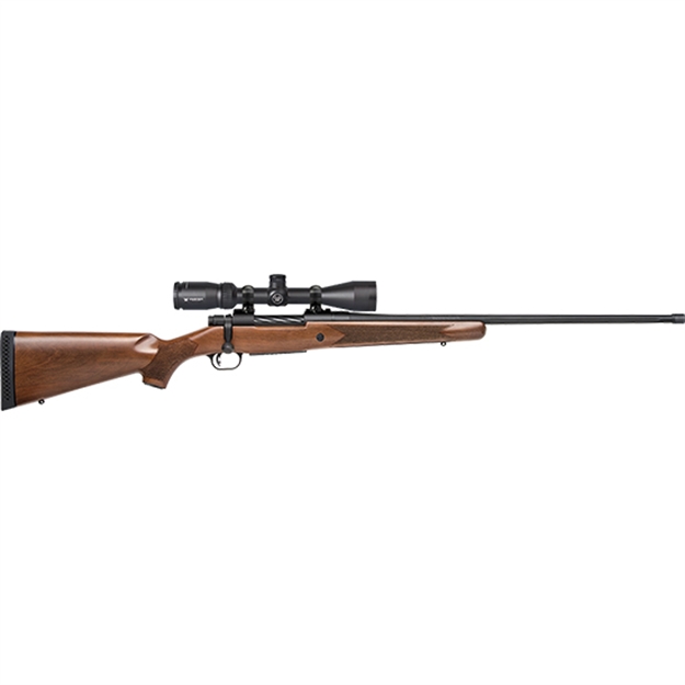Picture of  Mossberg 28127 Patriot  7Mm Rem Mag Caliber With 3+1 Capacity, 24" Threaded/Fluted Barrel, Matte Blued Metal Finish & Walnut Stock Right Hand (Full Size) Includes Vortex Crossfire II 3-9X40mm Scope