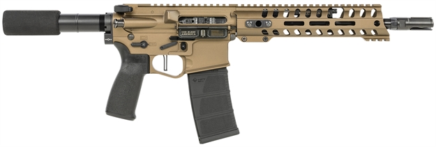 Picture of  Patriot Ordnance Factory 01797 Renegade + Direct Impingement 300 Blackout 30+1 10.50" Black Nitride Aluminum Barrel, 9" M-Lok Handguards, Burnt Bronze Aluminum Buffer Tube, Black Polymer Grips