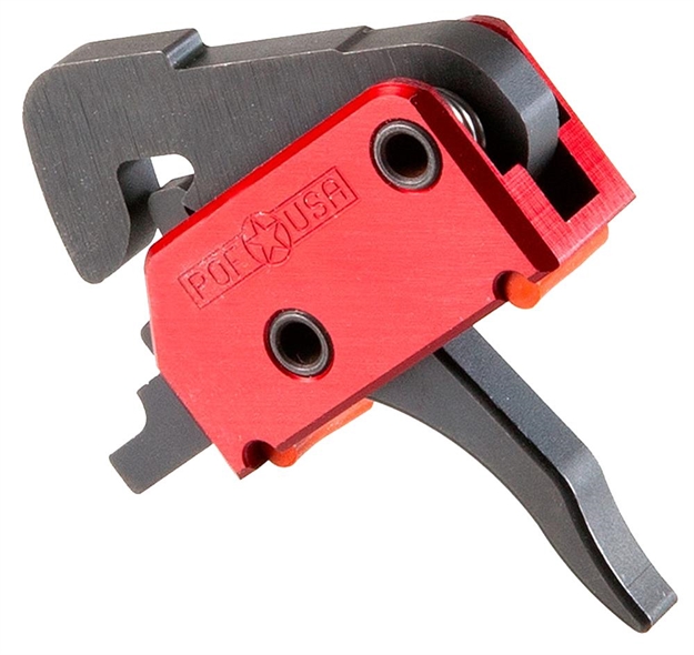 Picture of  Patriot Ordnance Factory 00457 Drop-In  Single-Stage Curved Trigger With 4.50 Lbs Draw Weight & Black/Red Finish For Ar-Platform 847313004574