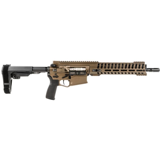 Picture of Patriot Ordnance Factory 01584 Revolution AR Pistol 308 Win,7.62X51mm Nato 12.50" 20+1 Burnt Bronze Black Polymer Grip Sba3 Pistol Brace