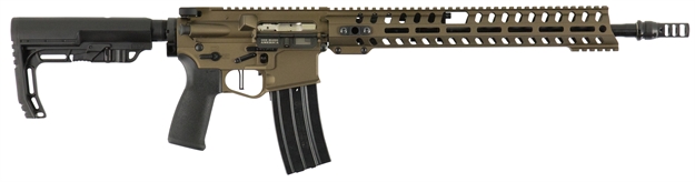 Picture of Patriot Ordnance Factory 01443 Renegade Plus Semi-Automatic 300 Aac Blackout/Whisper (7.62X35mm) 16.5" 30+1 6-Position Mft Bms Minimalist Black Stk Burnt Bronze Receiver/Black Barrel