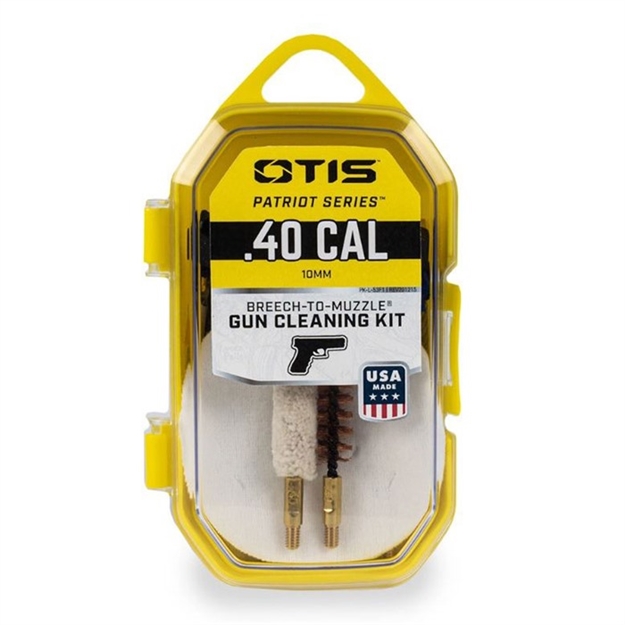 Picture of Otis Fg70140 Patriot Cleaning Kit .40 Cal/ 10Mm Pistol/15 Pieces Yellow Plastic Box Case FG-701-40